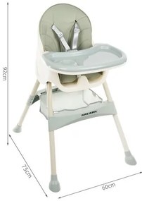 ShopJK SCAUN DE LUAT MASĂ PENTRU COPII 3în1 MĂSLINIE