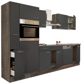 Mobilă de bucătărie Yorki 310, corp din stejar Yorki, cu față antracit satinat