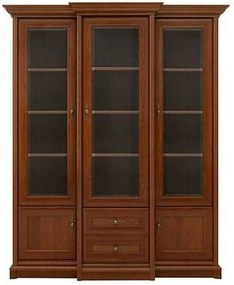 Vitrina KENT, castan, PAL/sticla securizata, 168x43/50x205 cm