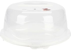 Tavă de servit tort cu capac EH, diametru 33 cm,alb
