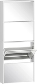 HOMCOM Dulap pentru Pantofi Economizor de Spațiu cu 4 Uși cu Oglindă 63x17x146 cm Alb | Aosom Romania