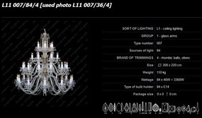 Lustra XXL 84 brate, cristal Bohemia L11 007/84/4