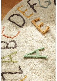 Covor de joacă pentru copii crem din bumbac ø120 cm ABC Color and Letters – Lorena Canals