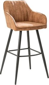 Set 2 scaune de bar Turin microfibra maro vintage