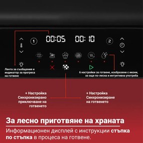 Friteuză dublă cu aer cald 8-în-1 Instant Pot Vortex VersaZone XL ClearCook 140-3025-01-EU, 2800 W, 12 l, 205 °C, EvenCrisp, Finalizare sincronizată a programelor, Comandă tactilă, Negru/Inox