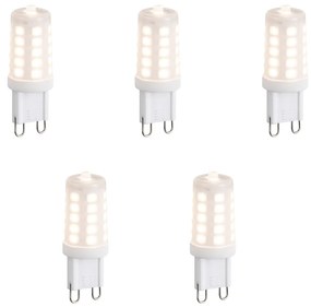 Set van 5 G9 dimbare LED lampen opaal 1.2W 100 lm 2700K