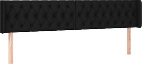 vidaXL Tăblie de pat cu aripioare negru 183x16x78/88 cm textil