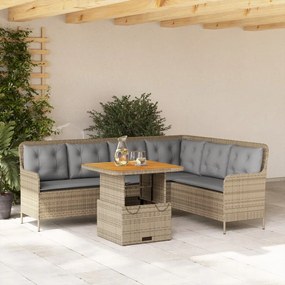 vidaXL Set canapele de grădină cu perne, 2 piese, bej, poliratan