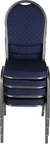Scaun, rabatabil, textil albastru închis/gri cadru, JEFF 2 NEW