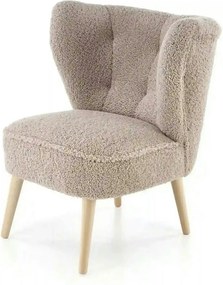 Scaun MOCCA, cappuccino - Sven 28, stofa buclata/lemn, 70x71x81 cm
