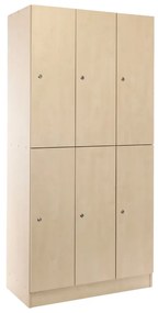 Dulap din lemn Visio - 6 cutii, 90 x 45 x 185 cm, broasca cilindrica, artar