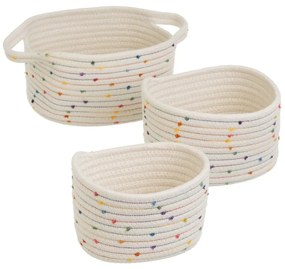 Coșuri de depozitare 3 buc. din material textil 30x18x14 cm – Casa Selección