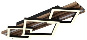 Plafoniera LED riflaj MDF cu efect de lemn OBRIEN