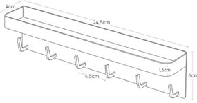 Cuier pentru chei cu raft YAMAZAKI Smart, negru