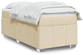 3285454 vidaXL Pat box spring cu saltea, crem, 100x200 cm, textil