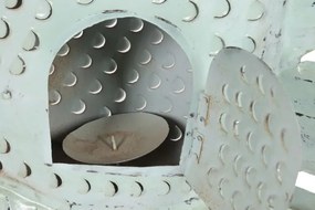 Decorațiune de perete tip pește, stil marin, culoare albastru deschis, din metal, „Blue Reef”