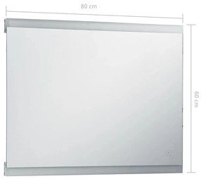 Oglinda cu LED de perete de baie cu senzor tactil, 80 x 60 cm 1, 80 x 60 cm