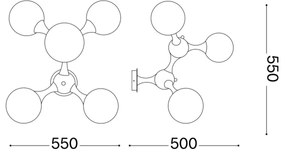 Lustră aplicată Ideal Lux NODI 5xE14/28W/230V crom lucios