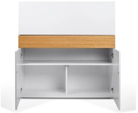 Birou cu dulap Focus White/Oak, 110 x 42 x 109 cm
