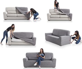 Husa Creta pentru canapea cu trei locuri, bej 180-230 cm