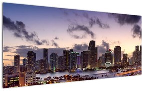 Tablou cu - metropolă cu zgârăie nori (120x50 cm)