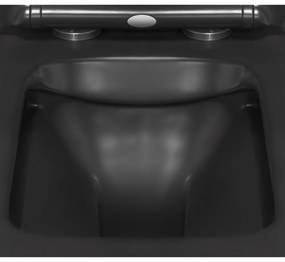 Toaletă Tinos BLM neagră, montată pe perete, fără ramă