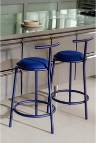 Scaun de bar albastru din metal (înălțime șezut 68 cm) Hogo – noo.ma