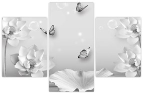 Tablou - Design flori și fluturi (90x60 cm)