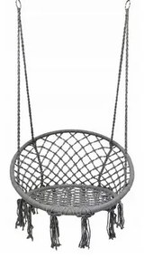 Scaun suspendat de grădină BOHO, 80 x 60 x 120 cm, gri