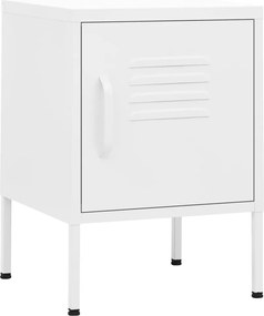 vidaXL Noptieră, alb, 35x35x51 cm, oțel