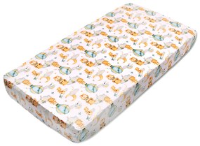 Cearceaf din bumbac cu elastic roata pentru patut 120x60 cm Kidizi Up in the sky