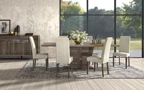 Set lemn masiv masă și scaune Medea - 8 scaune, 250 × 115 × 76 cm