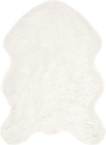 vidaXL Covor din Lână Faux Tafalla Alb 60 x 90 cm Poliester