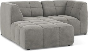 Colțar gri cu tapițerie din catifea (cu colț pe partea stângă/cu șezlong) Aloha – Makamii