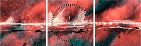 Tablou - Explozie în petrol (cu ceas) (90x30 cm)