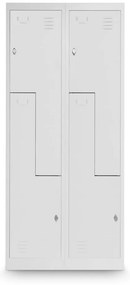 Dulap metalic Z, 80 x 50 x 180 cm, blocare, gri deschis - RAL 7035
