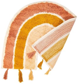 Covor din bumbac pentru copii Sass &amp; Belle Earth Rainbow, 50 x 60 cm, portocaliu-roz