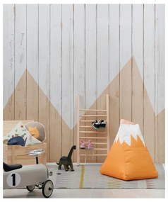 Fotoliu puf pentru copii galben/bej Mountain – Little Nice Things