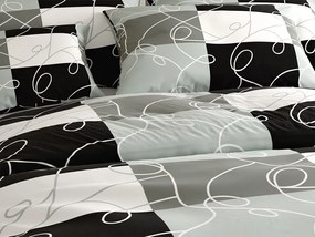 Lenjerie de pat din bumbac SQUARES BLEND gri Dimensiune lenjerie de pat: 70 x 90 cm | 140 x 200 cm