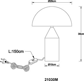 Veioza/Lampa de masa moderna ATOMA nickel