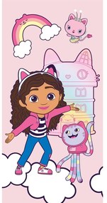 Prosop pentru copii roz din bumbac 70x140 cm Gabby´s Dollhouse – Jerry Fabrics