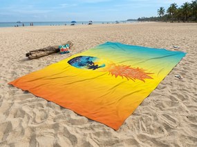 Prosop de plaja XXL cu uscare rapida ANANARA colorat 150 x 210 cm, 100% microfibra