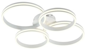 Plafonieră albă cu LED inclus, cu 4 lumini reglabile în 3 trepte - Navara