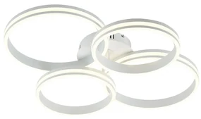 Plafonieră albă cu LED inclus, cu 4 lumini reglabile în 3 trepte - Navara