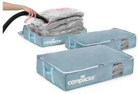 Cutii de depozitare sub pat 3 buc. din plastic cu vacuum 65x45x15,5 cm Blue Edition – Compactor