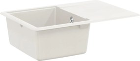 vidaXL Chiuvetă Alb 670 x 460 mm 80% Quartz și 20% Rășină