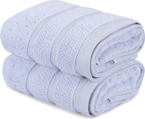 Set 2 prosoape baie ARELLA, albastru deschis, bumbac, 50x90 cm