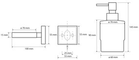 Dispenser de săpun SAPHO XQ101 X-Square Mini 200 ml, crom