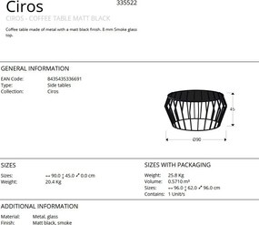 Masuta de cafea design modern Ciros 90cm