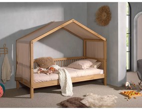 Draperie pentru copii maro deschis pentru pat din bumbac 86x414 cm Forrest – Vipack